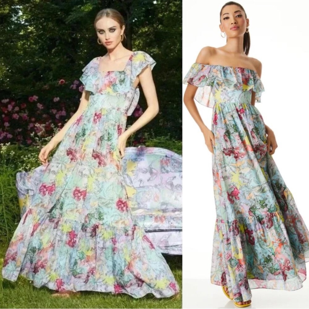 Alice + Olivia Multicolor Floral Maxi Dress